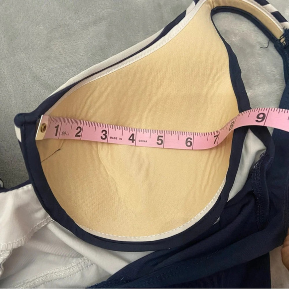 Navy and White Striped Women's Swimsuit - Picture 6 of 12